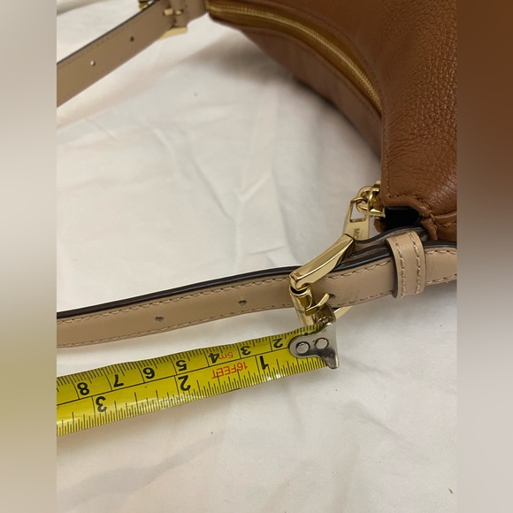 Michael Kors Pebbled Leather Camel Mini Hobo- Adjustable Strap. Goldtone Buckle - Picture 14 of 16